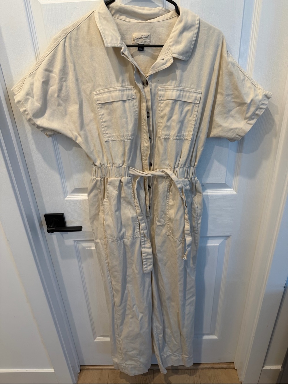 Universal Thread Cream Utility Jumpsuit with Drawstring Waist